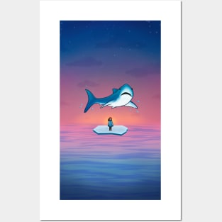 Shark & Girl Posters and Art